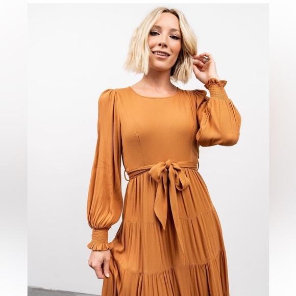 NWT - Baltic Born Colbie Tiered Maxi Dress - Camel - Size L - Picture 3 of 7